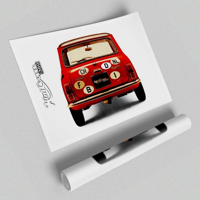 Mini Cooper Retro Rear Transport - Graphic Art Print on Paper East Urban Home Size: 59.4 cm H x 84.1cm W on Productcaster.