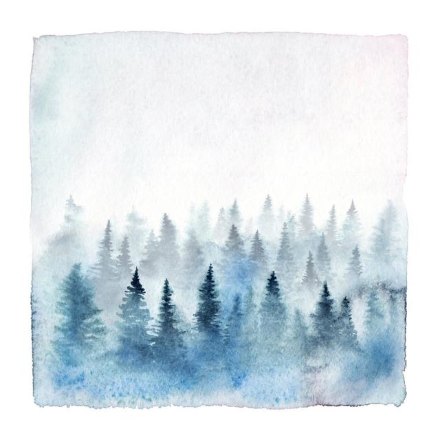 Watercolor Foggy Forest by Juliia Tochilina - Wrapped Canvas Painting Union Rustic Size: 76cm H x 76cm W on Productcaster.