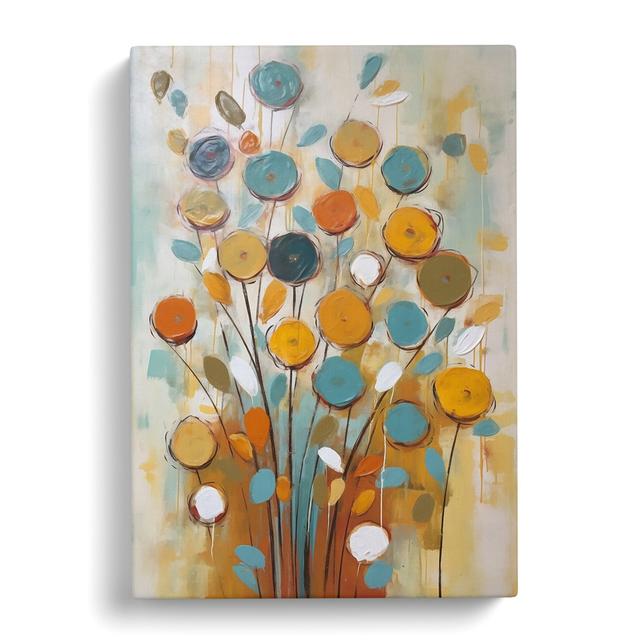 CAN-V0523-1496X Mid Century Flowers Vol.7 - Wrapped Canvas Print Marlow Home Co. Size: 76cm H x 50cm W x 3cm D on Productcaster.