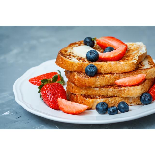 French Toast with Berries by Vaaseenaa - Wrapped Canvas Photograph 17 Stories Size: 61cm H x 91cm W on Productcaster.