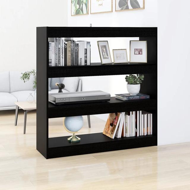 Geisha Bookcase Ebern Designs Size: 103cm H x 100cm W x 30cm D, Colour: Black on Productcaster.