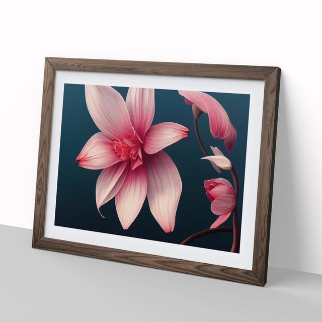 Stunning Flower - Picture Frame Graphic Art Marlow Home Co. Size: 34cm H x 46cm W x 2cm D, Frame Colour: Walnut on Productcaster.