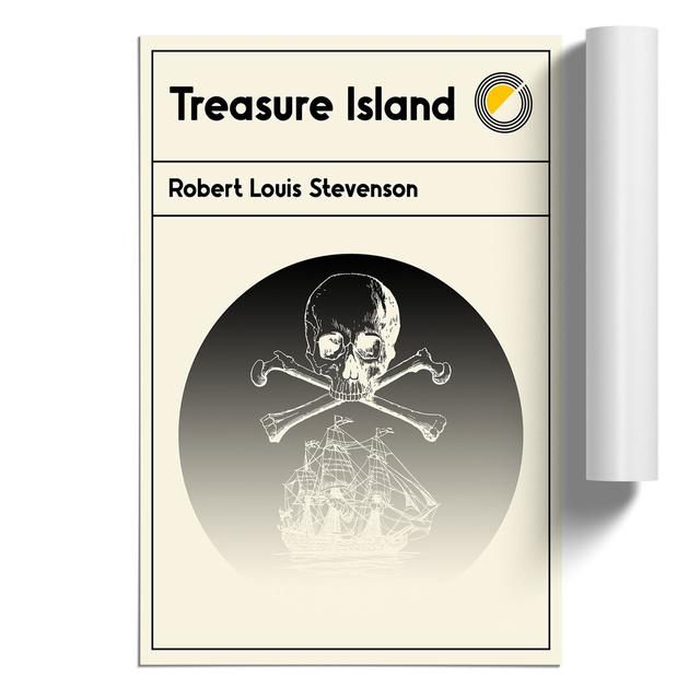 Book Cover Treasure Island Robert Louis Stevenson - Unframed Graphic Art East Urban Home Size: 84cm H x 59cm W x 0.1cm D on Productcaster.