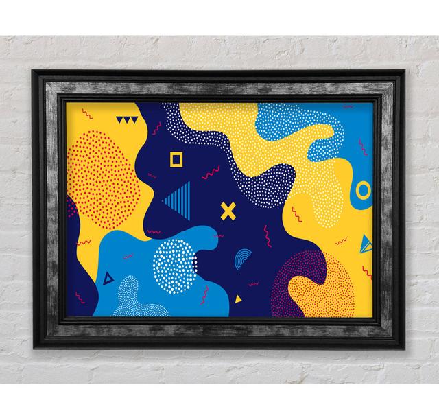 Blue And Yellow Modern Shapes Framed Print Ivy Bronx Size: 29.7cm H x 42cm W x 8cm D on Productcaster.