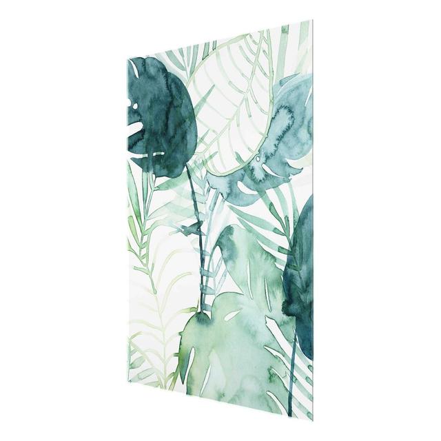 'Palm Fronds in Watercolour II' Graphic Art on Glass East Urban Home Size: 80 cm H x 60 cm W on Productcaster.