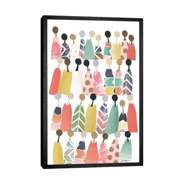 Pastel Rainbow People - Painting on Canvas 17 Stories Format: Black Framed Canvas, Size: 66.04cm H x 45.72cm W x 3.81cm D on Productcaster.