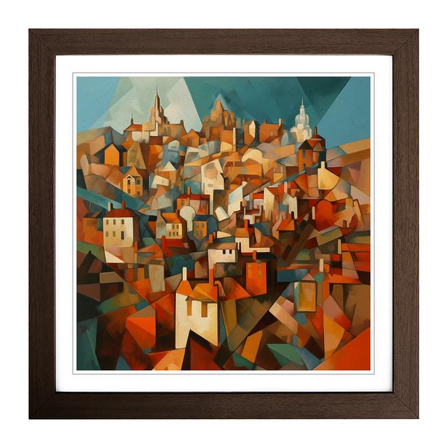 City Of Edinburgh Cubism No.5 - Single Picture Frame Print on Wood Marlow Home Co. Format: Walnut on Productcaster.