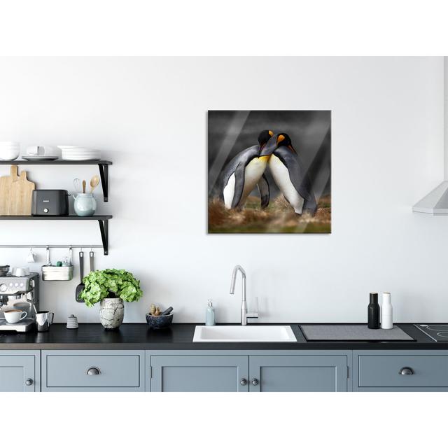 Penguins In The Antarctic - No Frame Print on Glass Brayden Studio Size: 80cm H x 80cm W x 0.4cm D on Productcaster.