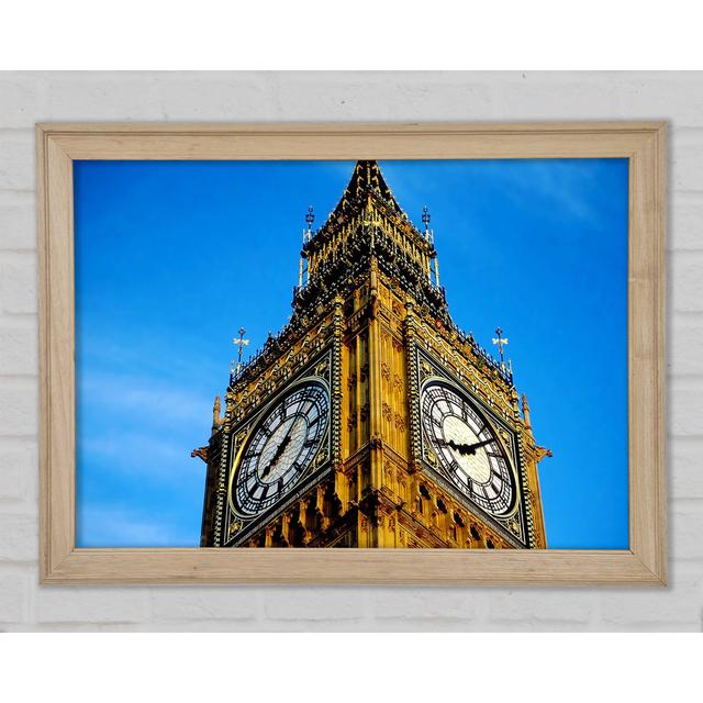 Big Ben Close-Up - Single Picture Frame Art Prints Ebern Designs Size: 21cm H x 29.7cm W x 1.5cm D on Productcaster.