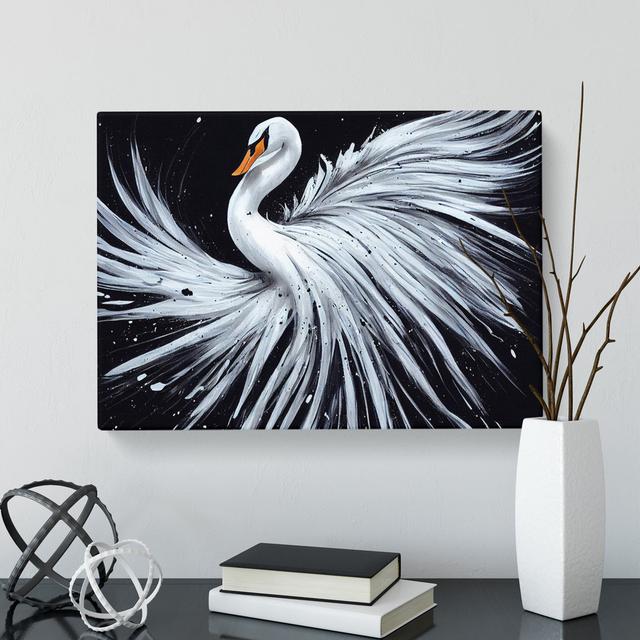 Splashed Swan Vol.1 Abstract - Wrapped Canvas Painting ClassicLiving Size: 35cm H x 50cm W x 3cm D on Productcaster.