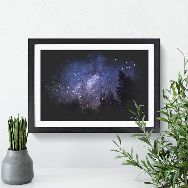 Forest at Night - Picture Frame Graphic Art East Urban Home Size: 65cm H x 90cm W x 2cm D, Frame Option: Black on Productcaster.