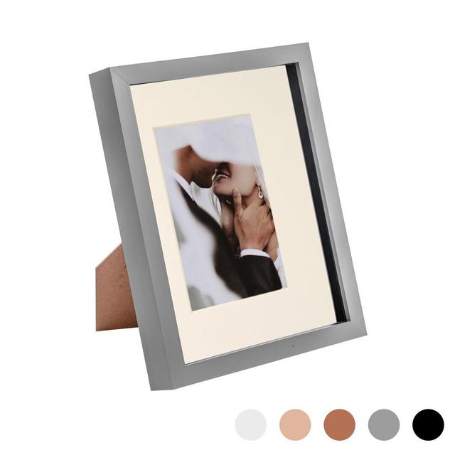 Nicola Spring - 3D Box Photo Frame - 8 x 10" with 4 x 6" Mount Nicola Spring Colour: Grey/Ivory on Productcaster.