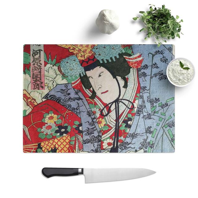 Glass Floral Robes by Toyohara Kunichika Chopping Board East Urban Home Size: 39 cm W x 28.5 cm L on Productcaster.