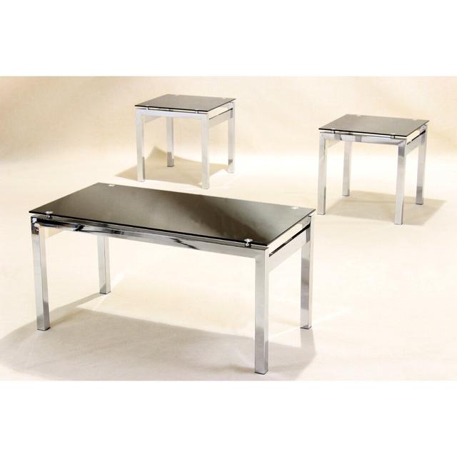 Kinman 3 Piece Coffee Table Set Metro Lane Top Colour: Black on Productcaster.