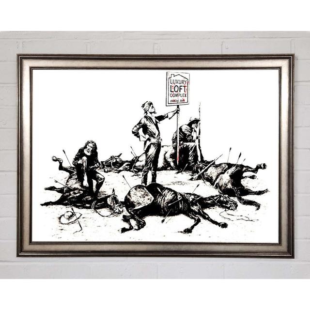 Custers Last Stand Framed Print Happy Larry Size: 21cm H x 29.7cm W x 1.5cm D, Format: Gunmetal Framed Paper on Productcaster.