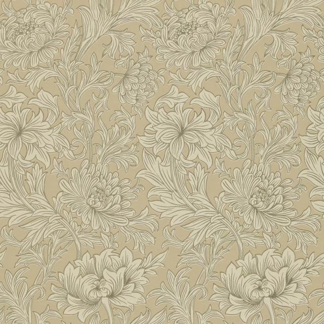 Chrysanthemum Toile 10.05m x 52cm Matte Wallpaper Roll Morris & Co Colour: Blue/Beige on Productcaster.