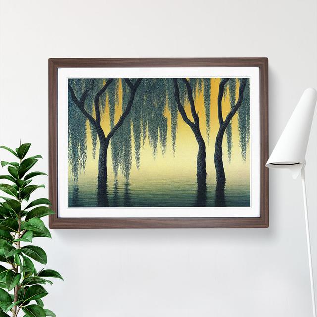 Harmonious Weeping Willow Trees - Picture Frame Graphic Art Marlow Home Co. Size: 34cm H x 46cm W, Frame Colour: Brown on Productcaster.