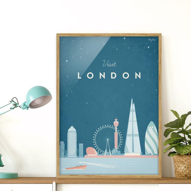 Picture With Frame - Travel Poster - London - Portrait 4:3 - A Maturi Frame Option: Brown Framed, Size: 70cm H x 50cm W x 2cm D on Productcaster.