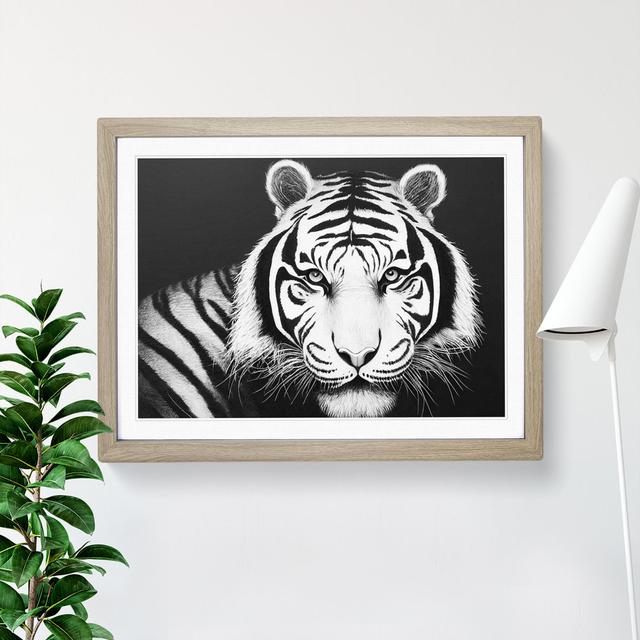 Monochrome Tiger Vol.3 17 Stories Size: 46cm H x 64cm W x 2cm D, Frame Colour: Oak Framed on Productcaster.