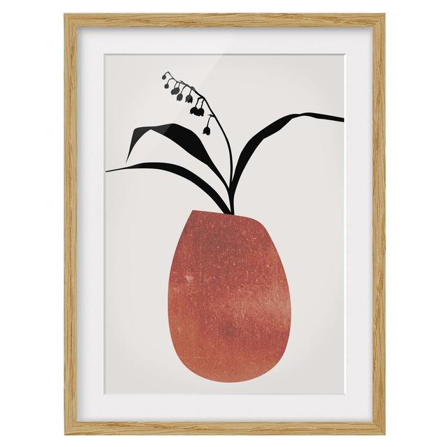 Graphic Flora - Lily of the Valley - Picture Frame Graphic Art Marlow Home Co. Size: 55cm H x 40cm W x 2cm D, Frame Option: Brown Framed on Productcaster.