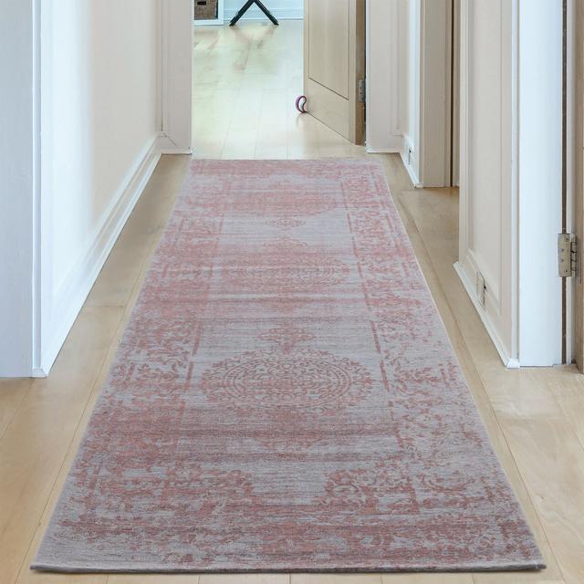 Carina Collection Washable Rugs Moroccan Design in Pink THE RUGS Rug Size: Runner 80 x 300cm on Productcaster.