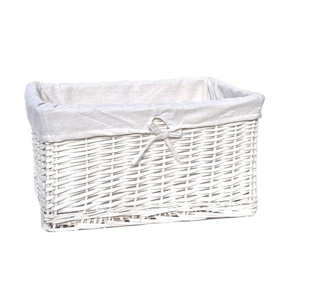 Brambly Cottage Wicker Basket Brambly Cottage Size: 21cm H x 41cm W x 32cm D, Colour: White on Productcaster.