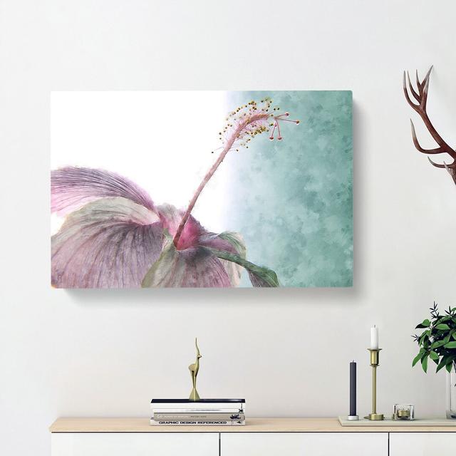 Pink Hibiscus Flower - Wrapped Canvas Graphic Art Print East Urban Home Size: 45cm H x 76cm W x 4cm D on Productcaster.