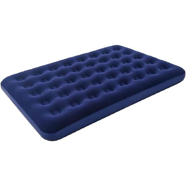 Jeppesen Soft Flocked Double Inflatable Air Bed Mattress Relaxing Blow Up Bed Camping Bed White Noise on Productcaster.