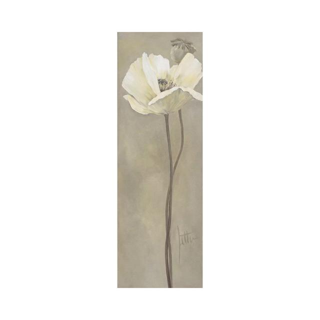 Poppy In White V by Jettie Roseboom - Wrapped Canvas Panoramic Painting Rosalind Wheeler Size: 121.92cm H x 40.64cm W x 3.81cm D on Productcaster.