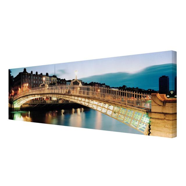 Ha'penny Bridge - Wrapped Canvas Photographic Print East Urban Home Size: 90 L x 30 W on Productcaster.