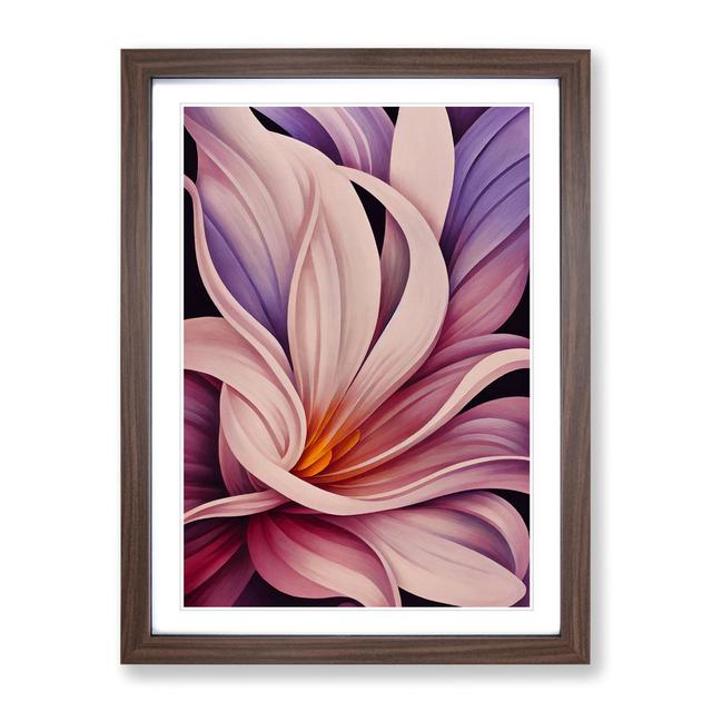 Abstract Flower No.2 - Picture Frame Graphic Art Marlow Home Co. Size: 34cm H x 25cm W x 2cm D, Frame Colour: Brown Framed on Productcaster.