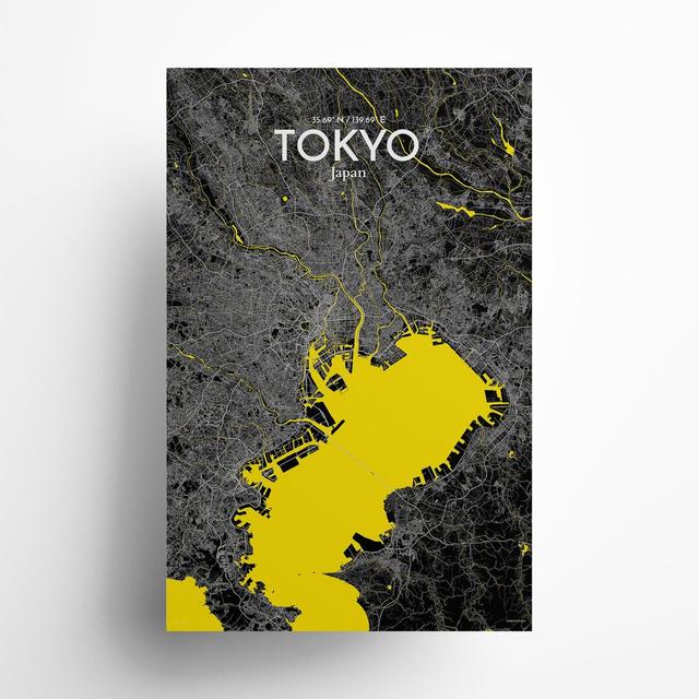 Tokyo City Map in Times - Graphic Art Print on Paper Borough Wharf Size: 17cm H x 11cm W x 0.05cm D on Productcaster.