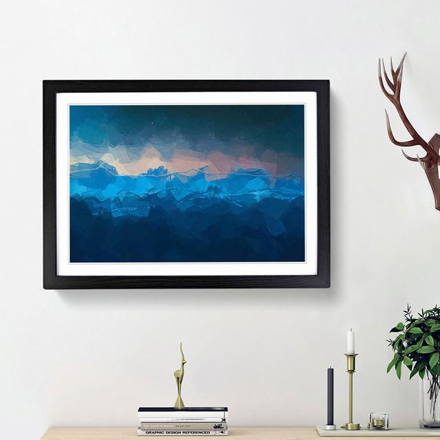 Sun Above the Mountains in Abstract - Picture Frame Graphic Art Print East Urban Home Frame Option: Black Framed, Size: 48cm H x 65cm W x 2cm D on Productcaster.