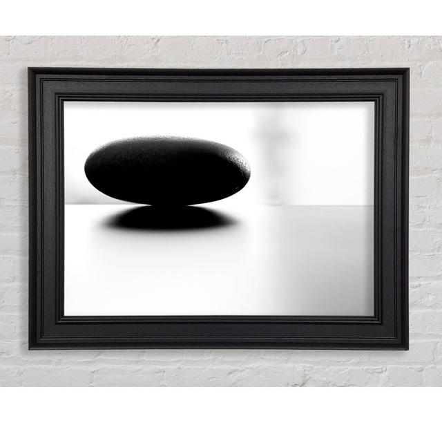 Gerahmtes Wandbild The Balance Of A Black Stone Brayden Studio Größe: 59,7 cm H x 84,1 cm B x 3,3 cm T, Format: Leinwandbild mit Rahmen in Hellgrau on Productcaster.