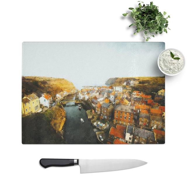 Tempered Glass Staithes in North Yorkshire Chopping Board East Urban Home Size: 20 cm x 28.5 cm on Productcaster.