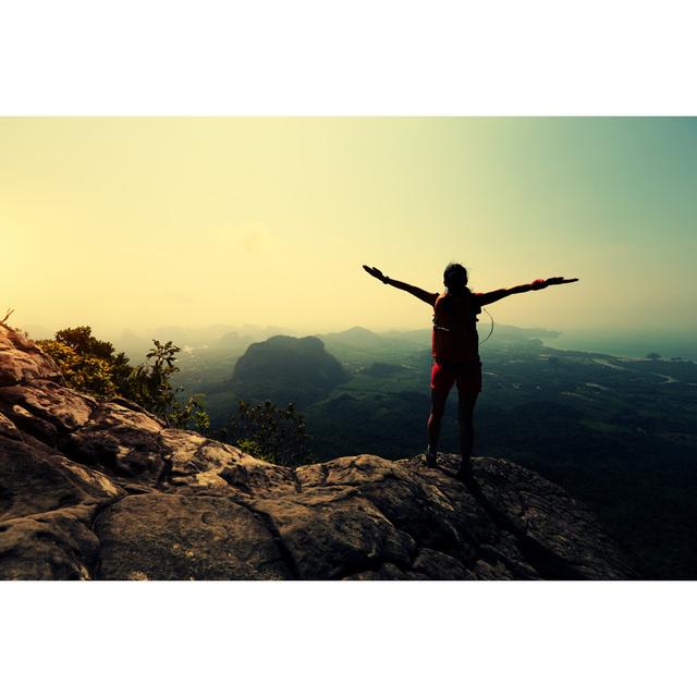 Friedrich Woman Hiker - Wrapped Canvas Photograph Alpen Home Size: 61cm H x 91cm W x 3.8cm D on Productcaster.