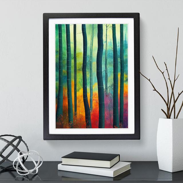 Forest In Colour No.3 - Single Picture Frame Painting Alpen Home Size: 46cm H x 34cm W x 2cm D, Frame Colour: Black on Productcaster.