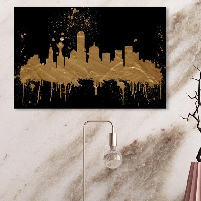 'Dallas Skyline' Graphic Art on Wrapped Canvas East Urban Home Size: 61 cm H x 91.4 cm W on Productcaster.