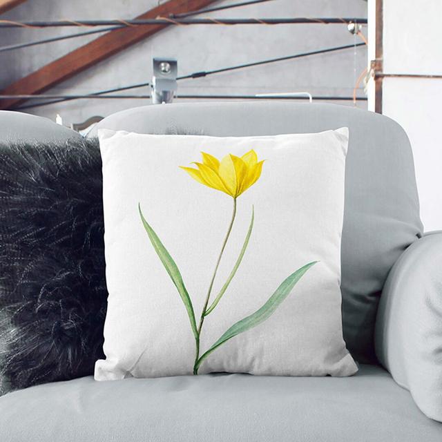 Tulip Flower by Pierre-Joseph Redoute Cushion with Filling East Urban Home Size: 40 x 40 cm, Backing Colour: Stone on Productcaster.