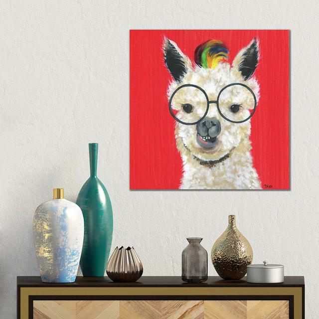 Llama Rockstar by Tava Studios - Gallery-Wrapped Canvas Giclée on Canvas Zoomie Kids Format: Canvas, Size: 45.72cm H x 45.72cm W x 1.905cm D on Productcaster.