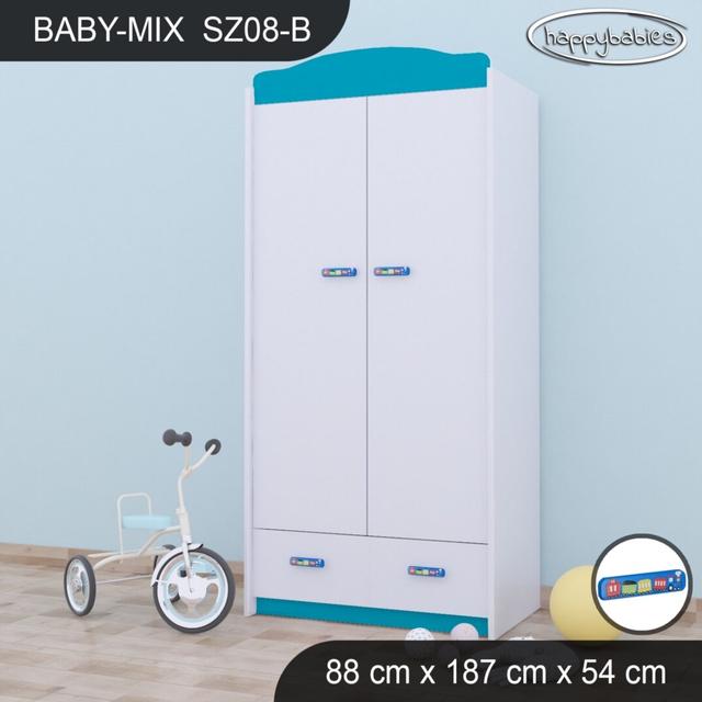 Kleiderschrank Happy Babies Farbe: Blau on Productcaster.