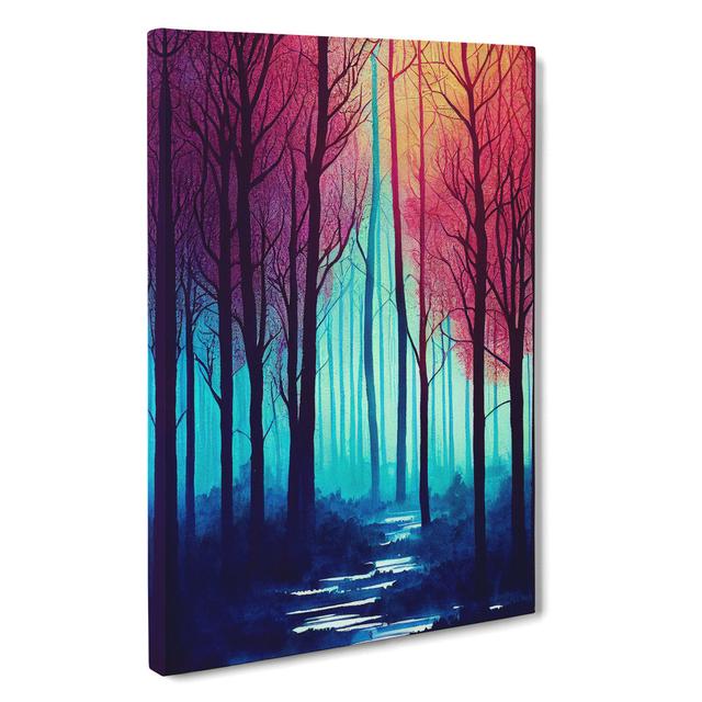 Bright Forest - Wrapped Canvas Graphic Art Alpen Home Size: 60cm H x 40cm W x 3cm D on Productcaster.