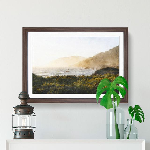 Pacific Ocean in California - Picture Frame Graphic Art Print East Urban Home Format: Walnut, Size: 45cm H x 63cm W x 2cm D on Productcaster.