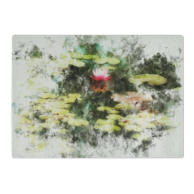 Water Lily Flower Vol.1 Watercolour Chopping Board East Urban Home Size: 0.4cm H x 28.5cm W x 39cm L on Productcaster.