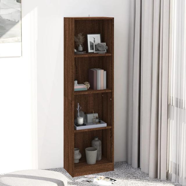 Kulaga Bookcase Latitude Run Colour: Dark Brown, Size: (4 Shelves) 40 W x 24 D x 143 H cm on Productcaster.