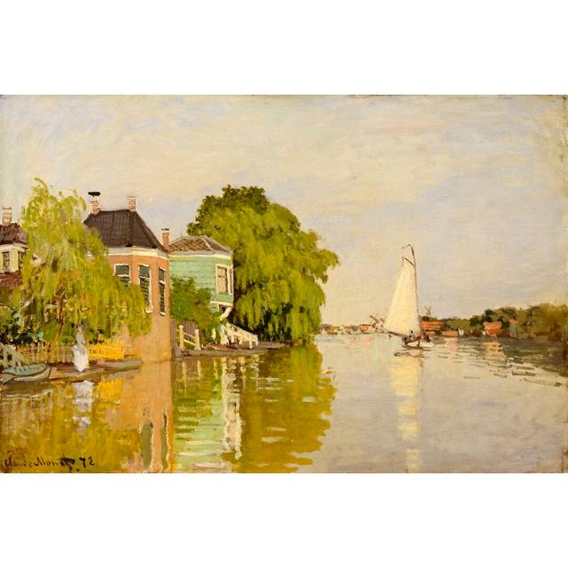 Houses On The Achterzaan by Claude O. Monet - Wrapped Canvas Painting Rosalind Wheeler Size: 81cm H x 122cm W on Productcaster.