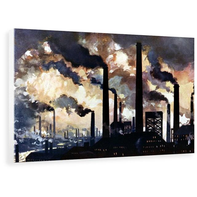 'Factory Chimneys in Sheffield' Painting Borough Wharf Size: 42.4 cm H x 60 cm W x 3.8 cm D, Format: Wrapped Canvas on Productcaster.