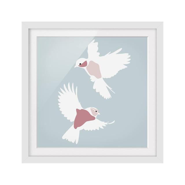 Line Art Doves Pastel - Picture Frame Graphic Art ClassicLiving Format: White, Size: 70cm H x 70cm W x 2cm D, Matte Colour: White on Productcaster.