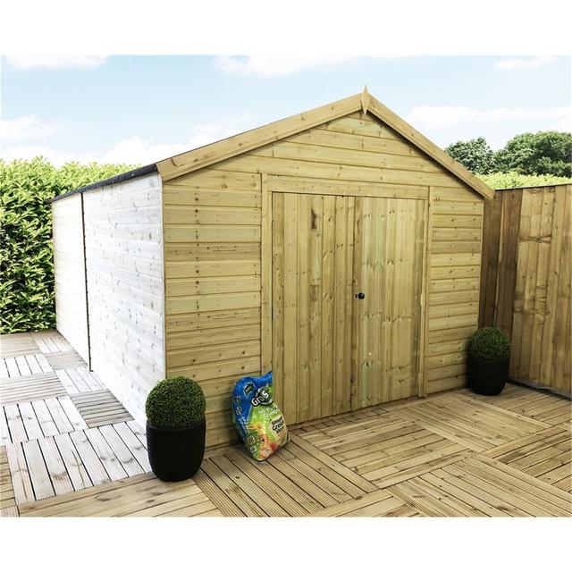 Wojtala 12 ft. W x 17 ft. D Solid Wood Garden Shed Dakota Fields on Productcaster.