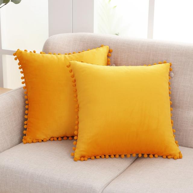 Knowles Crushed Velvet Cushion Cover (Set of 2) Mercer41 Colour: Gold, Size: 41cm H x 41cm W x 1cm D on Productcaster.